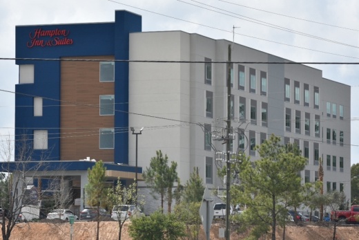 The exterior of a hotel under construction