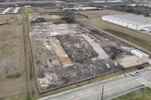 Overhead photo of new Mission Building Systems site.