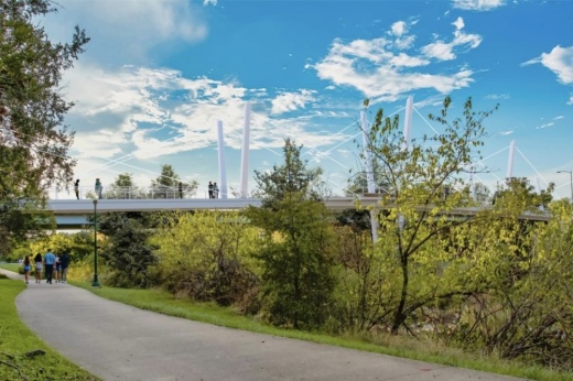 A rendering of the Austin Avenue pedestrian bridge
