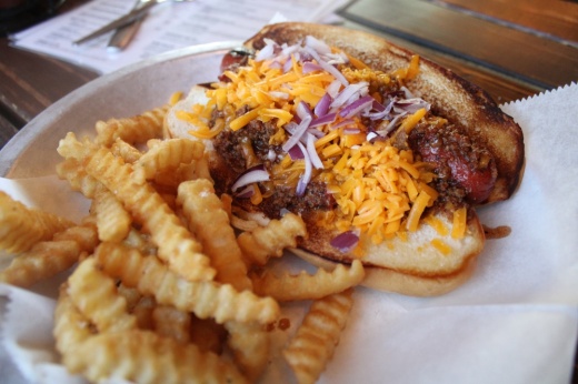 Chili cheese dog from Stix Icehouse.