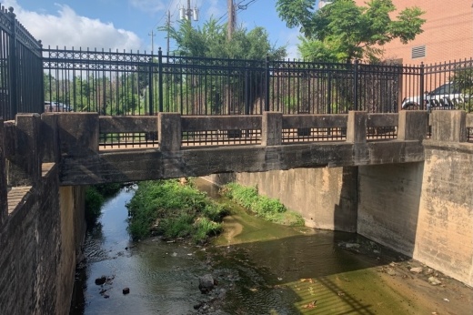 A photo of Poor Farm Ditch.
