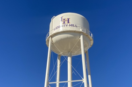 A Liberty Hill water tower