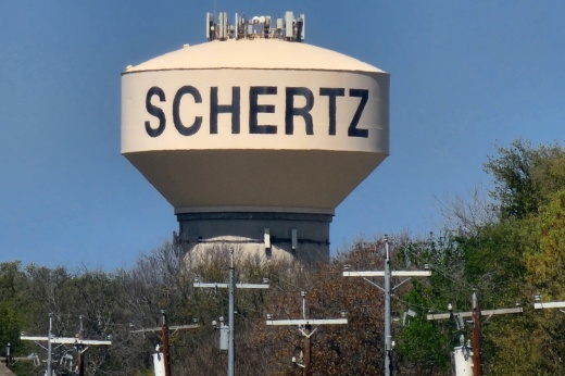 Water tower in the city of Schertz.