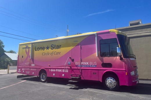 Exterior of Big Pink Bus