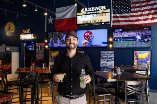 A man in a sports bar.