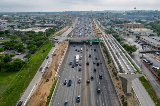 Drone photo of I-35 at Olympia Parkway