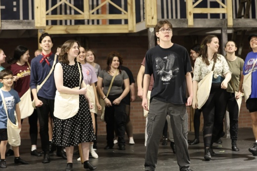 A group of students perform