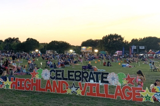 Celebrate Highland Village yard sign.