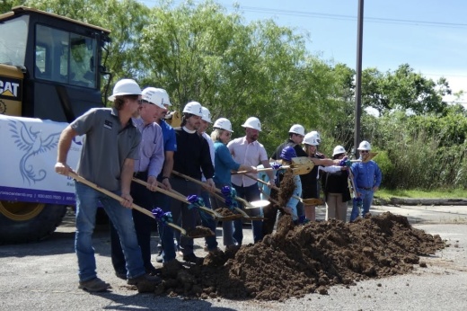 Officials from the Crisis Center of Comal County and guests break ground on the new center.