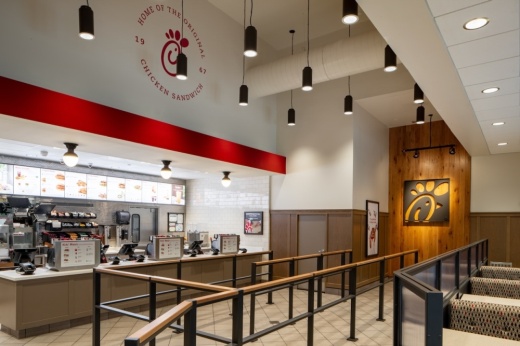 A photo of inside a Chick-fil-A restaurant