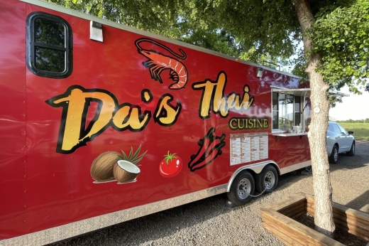 Da's Thai Cuisine currently operates out of a red food trailer off Hwy. 79 in Round Rock. (Grant Crawford/Community Impact)