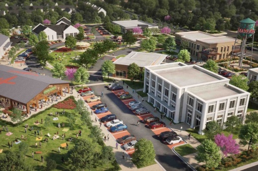 commercial district rendering for Mayfair development