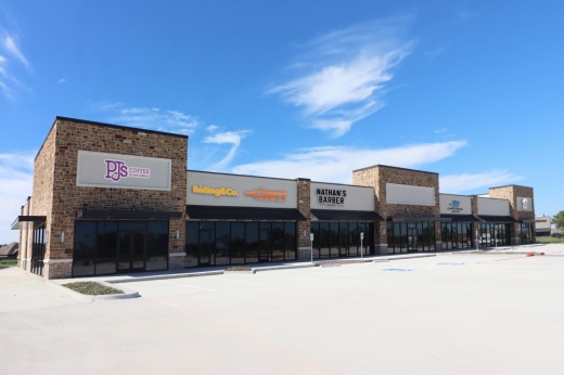 Construction on the shell of the 17,357-square-foot shopping center is set to be completed in May or June. (Courtesy Hunington Properties)