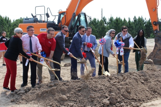 Harmony Public Schools celebrated a groundbreaking ceremony on the future site of the Harmony Science Academy’s Bridgeland campus April 30. (Dave Manning/Community Impact)