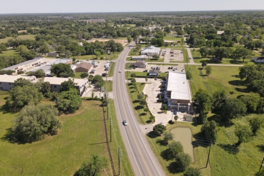 aerial view of downtown fulshear