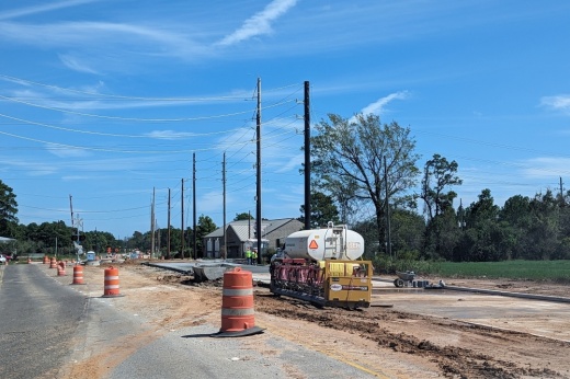 Harris County Precinct 3 is widening Holderrieth Road from Hwy. 249 to about 900 feet west of Hufsmith-Kohrville Road in Tomball. (Anna Lotz/Community Impact)
