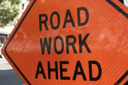 road work ahead sign
