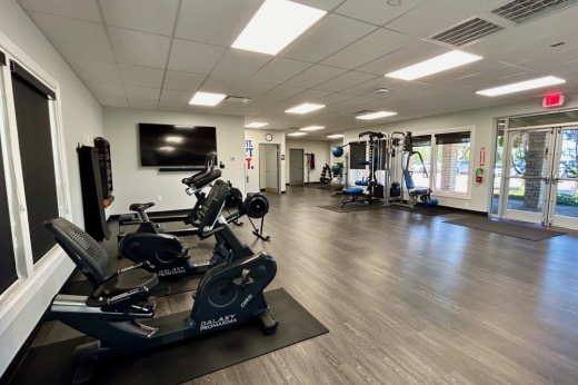 The clinic expanded its offerings to encourage wellness among employees in January with a fitness center and locker room open each day 5 a.m.-10 p.m. via badge access. (Brooke Sjoberg/Community Impact)