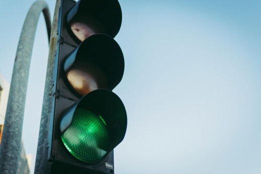 A green traffic light