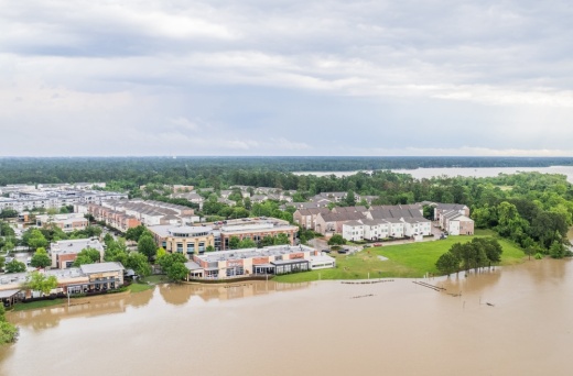 a flooded area