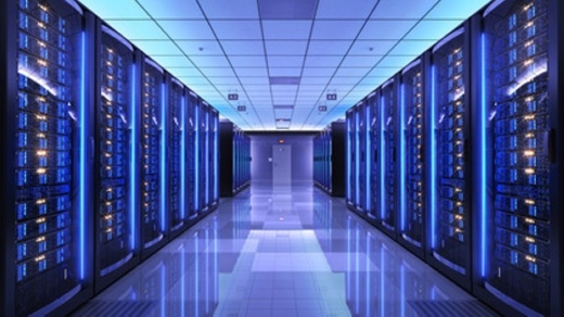 Line of servers within a data center