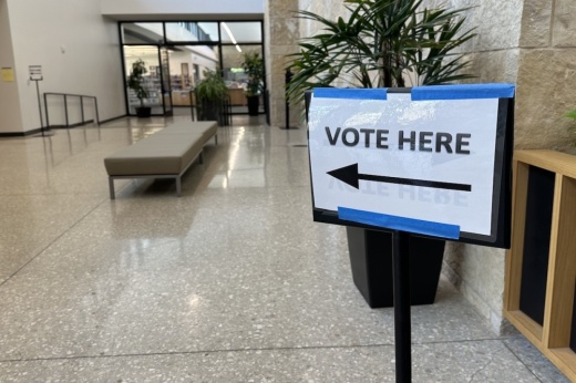 Vote Here sign