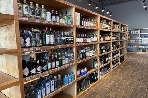 Alcohol selection at Oak & Vine Liquor