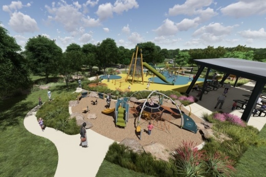 Open space, playgrounds, walking trails and more are planned for Wilson Creek Park. (Rendering courtesy city of Celina)