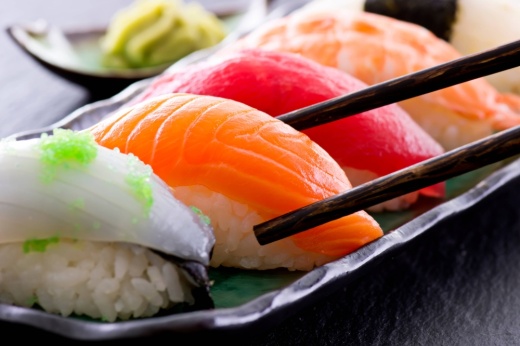 Sushi on a plate