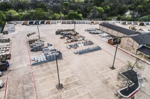 areial shot of supplies