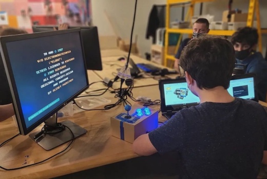 A student works on a computer