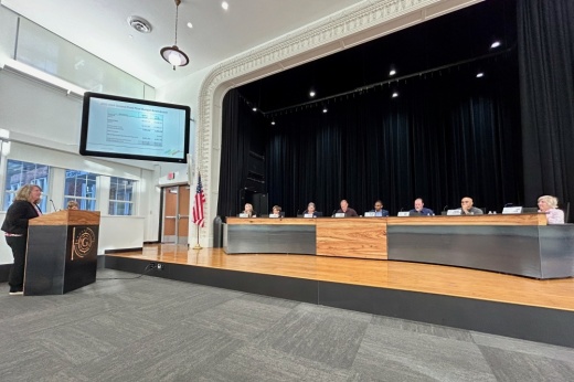 Georgetown ISD Chief Financial Officer Jennifer Hanna presented the proposed budget for fiscal year 2024-25 to trustees June 17. (Brooke Sjoberg/Community Impact)