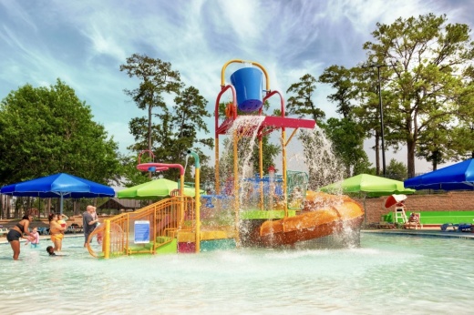 Attendees will be able to relax in the pool at Conroe Waterpark while they enjoy a movie showing this weekend. (Courtesy Conroe Aquatic Center)