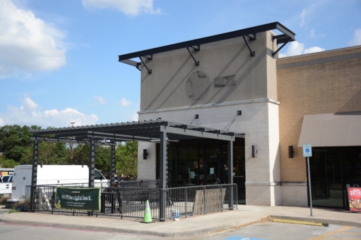 Exterior of the Starbucks at 1401 W. Campbell Road with construction materials out front