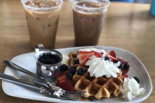 Image of coffee and food served at Coffee Shark.