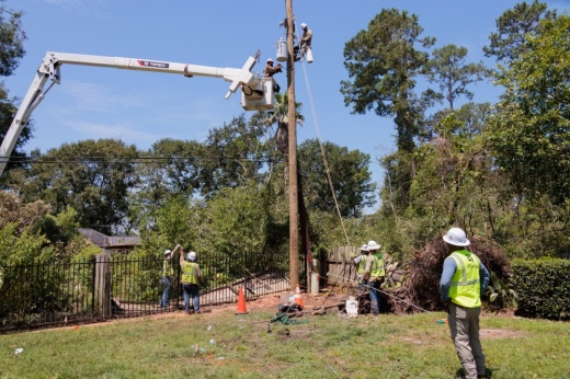 One week after Hurricane Beryl made landfall along the Texas coast, fewer than 220,000 CenterPoint and Entergy customers remain without power. (Courtesy Entergy)