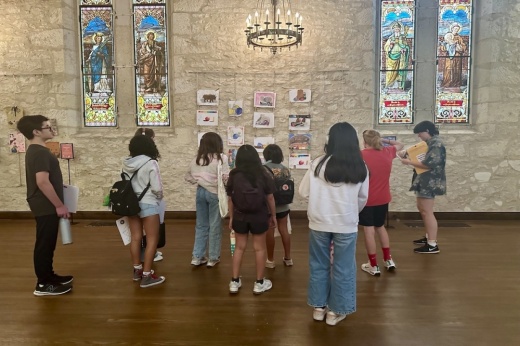 Participants in the University of Texas at San Antonio' Young Artist Programs showcase their visual artworks in a July 19 event at the UTSA Southwest Campus Coates Chapel. (Courtesy UTSA)