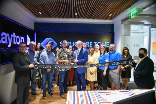 Members and officials from the North San Antonio Chamber of Commerce gather July 25 to mark the new Southwest San Antonio office of Structure Tone/STO Building Group. (Courtesy North San Antonio Chamber of Commerce)