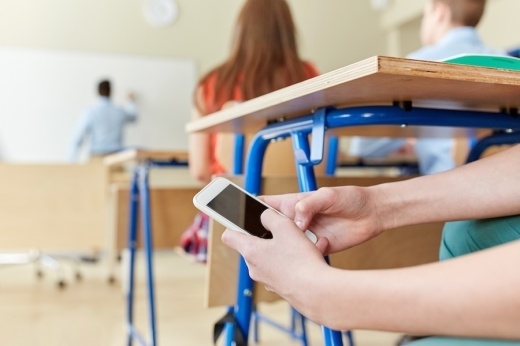 student on cellphone