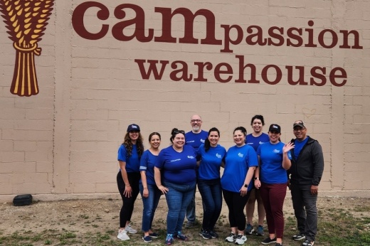 Employees from Methodist Healthcare Ministries of South Texas volunteer at Christian Assistance Ministry in April 2023. The San Antonio nonprofit, which aids people facing severe economic hardships, seeks to raise $100,000 through Aug. 31 to receive a matching grant from the Wade Richmond Foundation. (Courtesy Christian Assistance Ministry)