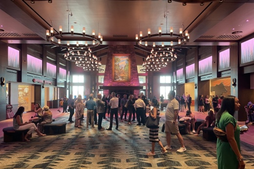 Great Wolf Lodge's new entryway at its Webster resort.