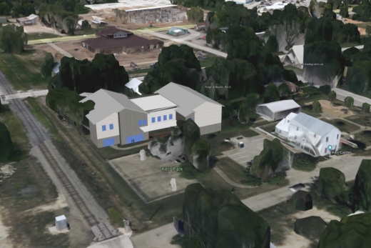 A map view of the rendering.