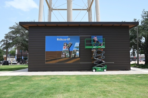 Four murals are being installed in around Katy's water tower in Historic Town Square. The artist, Tyler Kay, will complete the murals ahead of an official ribbon cutting on Aug. 24. (Courtesy city of Katy)