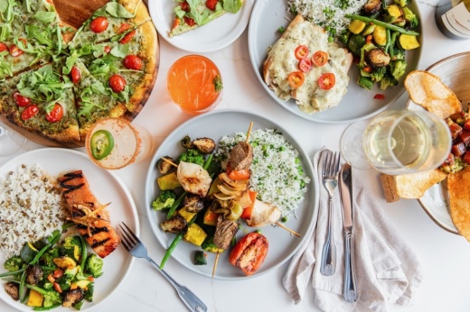 A photo of food selections at Hungry's.