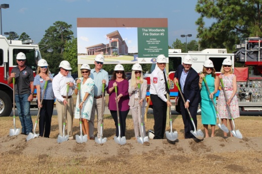 people gathered for a groundbreaking
