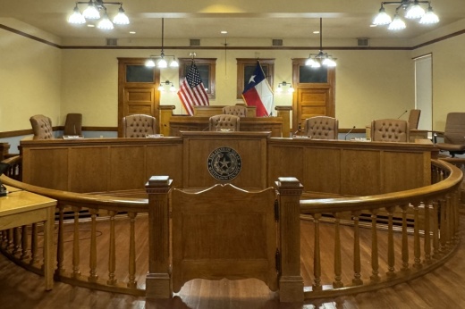 Williamson County Precinct 3 Commissioner Valerie Covey presented the justice center and jail strategic plan during the Aug. 20 Commissioners Court meeting. (Parks Kugle/Community Impact)