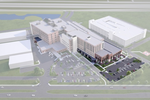 A $185 million expansion will take place on the northern side of Houston Methodist West's Katy campus. (Rendering courtesy Houston Methodist West)