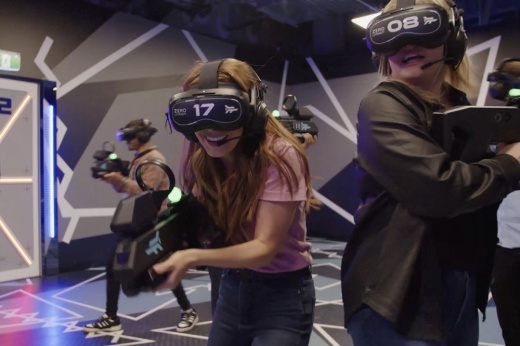 The virtual reality space features open rooms for players to put on headsets and explore the game. (Courtesy Zero Latency VR)