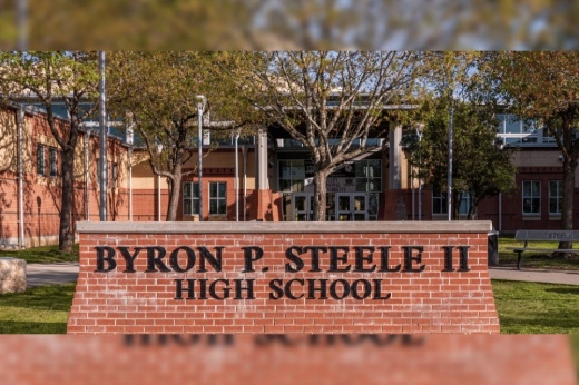 Entrance to Steele High School.