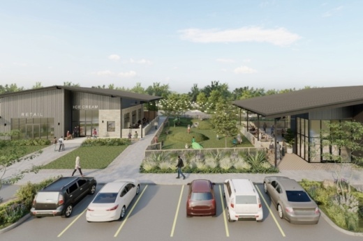 Ridge Crossing is a planned walkable neighborhood retail center near the Blackhawk neighborhood. (Rendering courtesy Tiemann Land and Cattle Development Inc.)